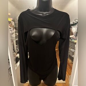 PRETTY LITTLE THING bodycon top blouse bodysuit size large US-10